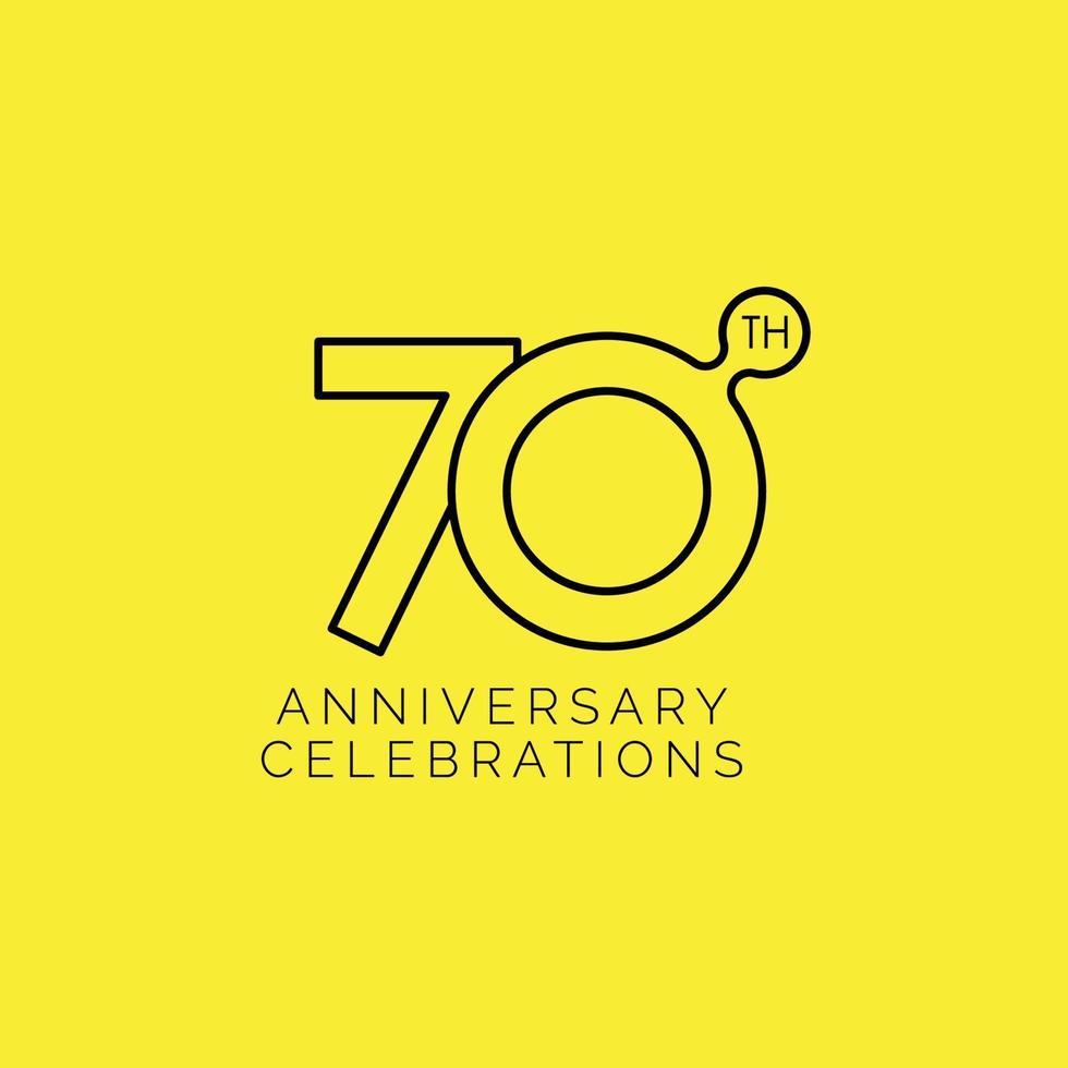 70ste verjaardag viering vector sjabloon ontwerp illustratie