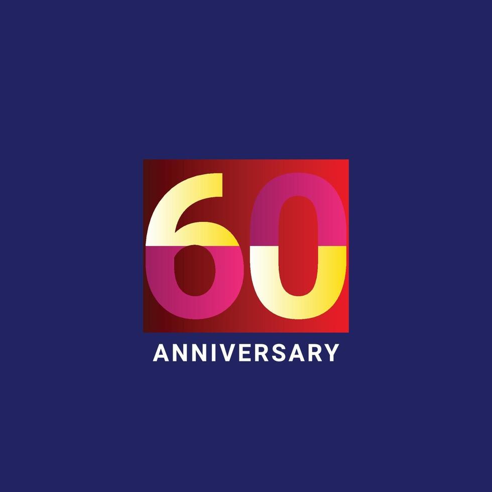 60 jaar verjaardag viering vector sjabloon ontwerp illustratie