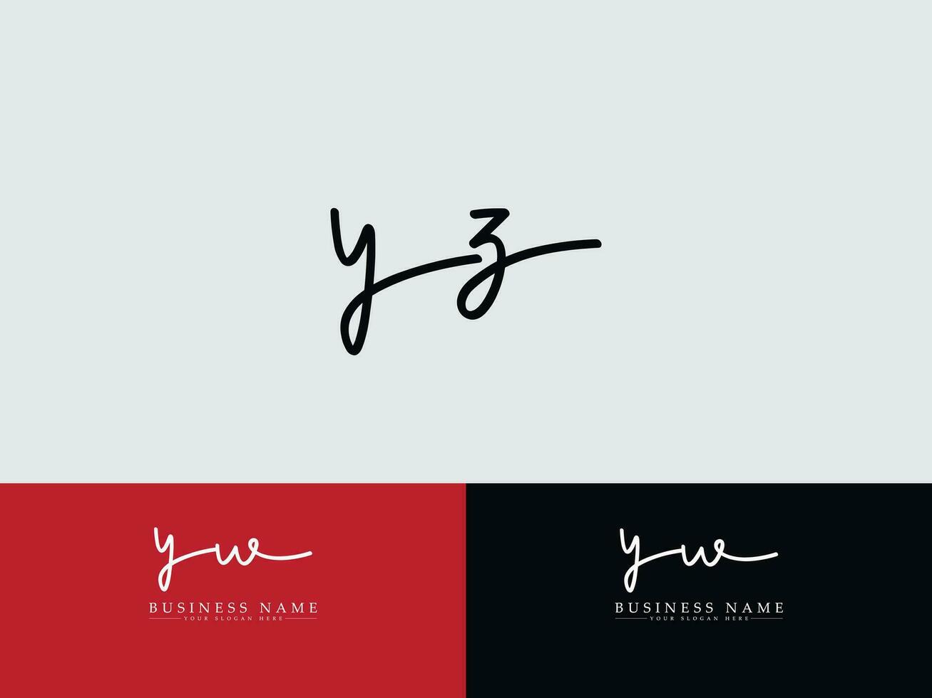 eerste yz handtekening brief logo, modern yz logo icoon vector kunst