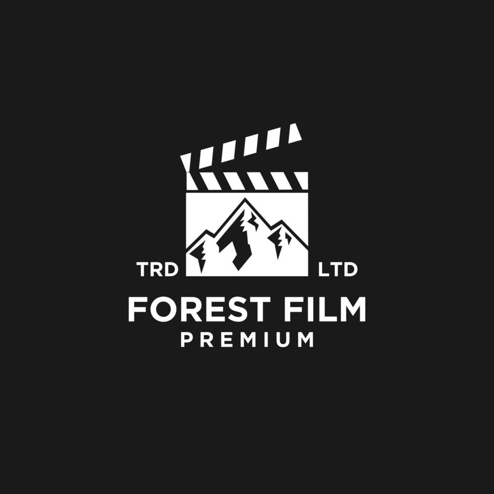 premium avontuur berg film vector zwart logo pictogram ontwerp