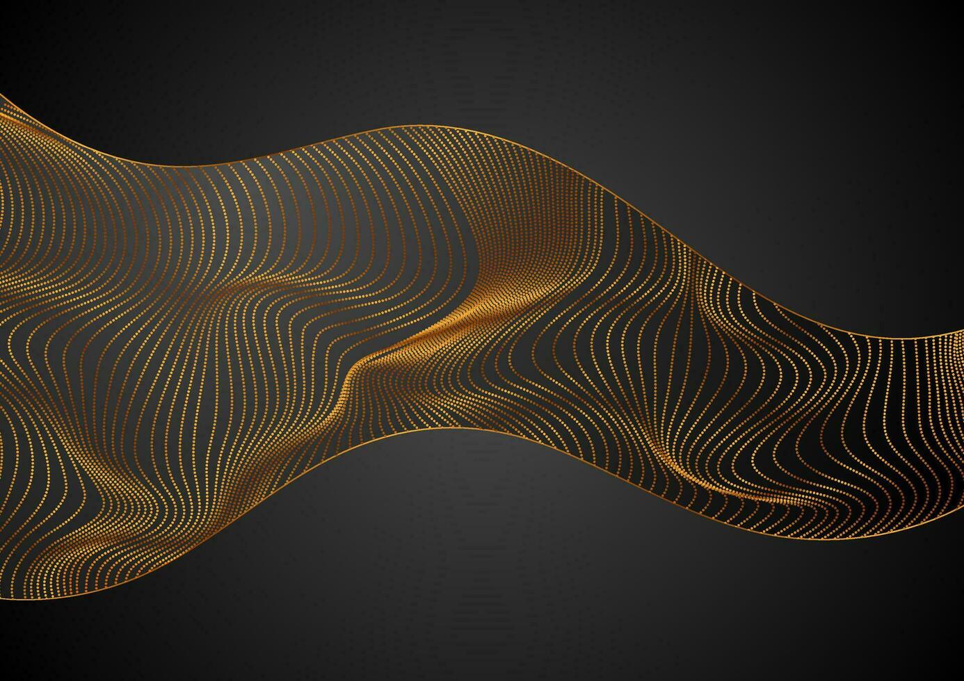 luxe gouden lineair golvend achtergrond met stippel lijnen vector