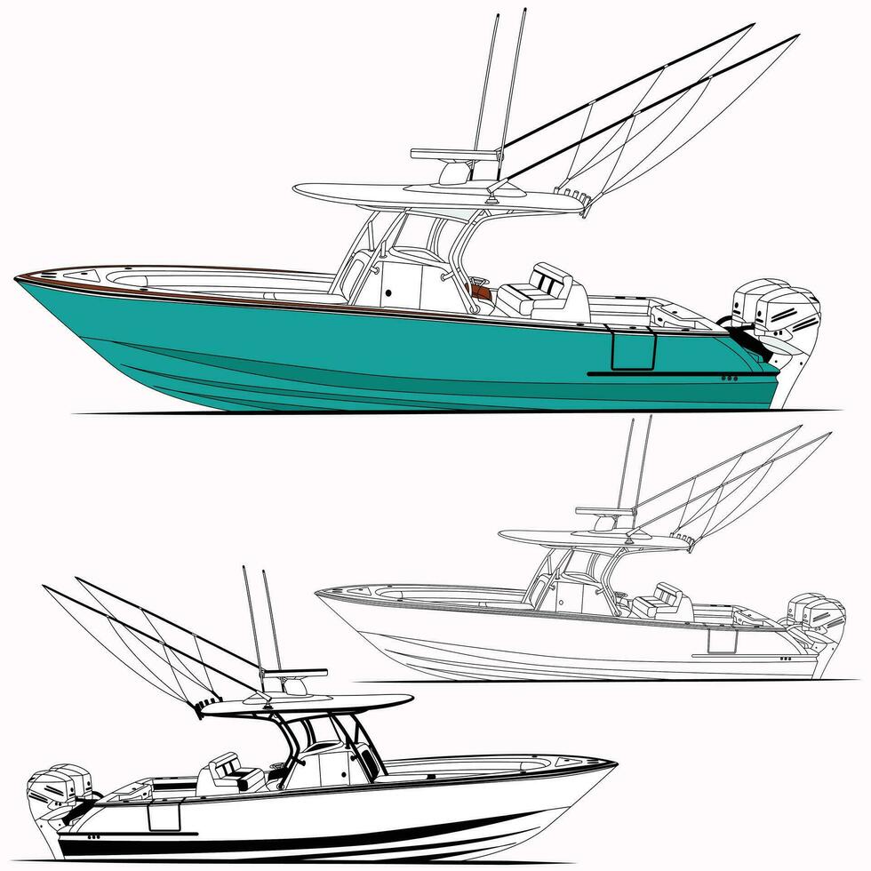 hoog kwaliteit visvangst boot vector voor zee welke is afdrukbare Aan divers materialen.