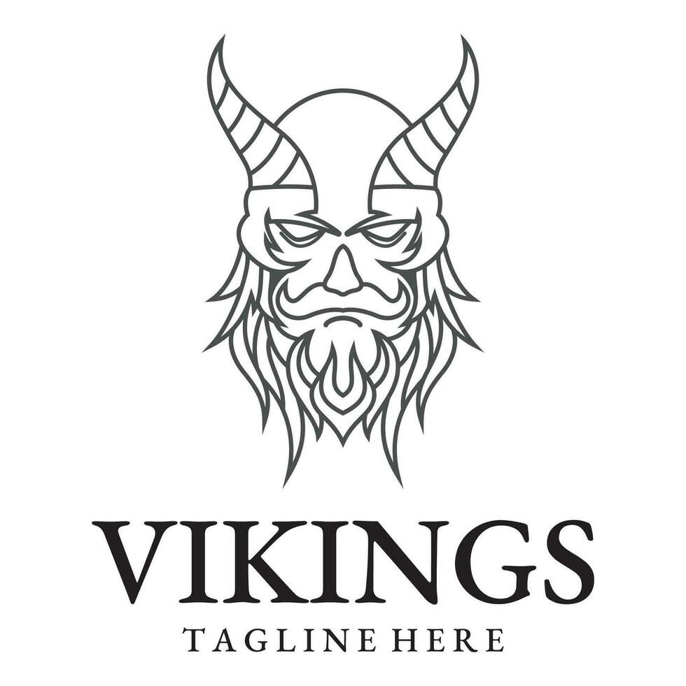 vector illustratie viking met helm.