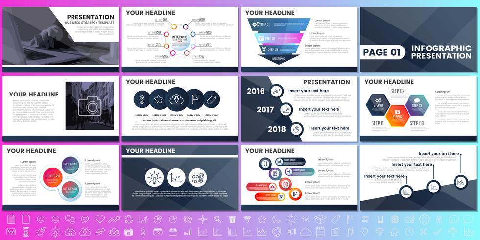 Moderne elementen van infographics voor presentatiesjablonen voor banner vector