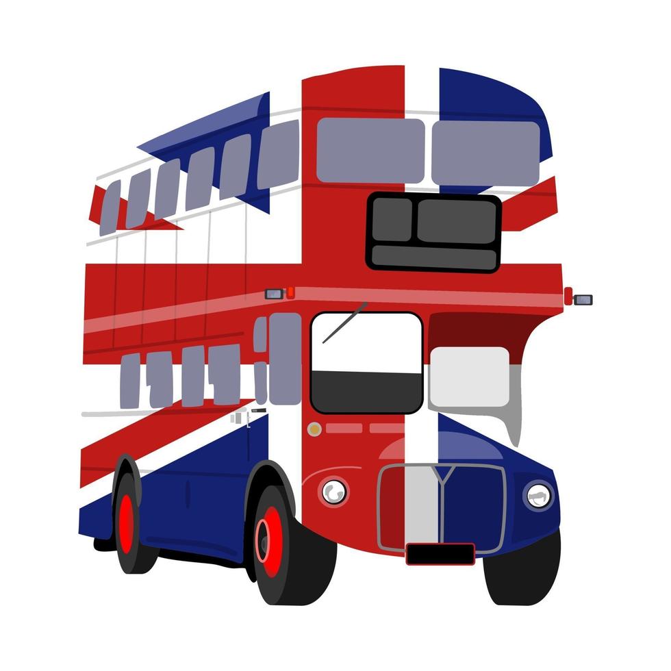 Union Jack Britse dubbeldekker Londen stadsbus vector