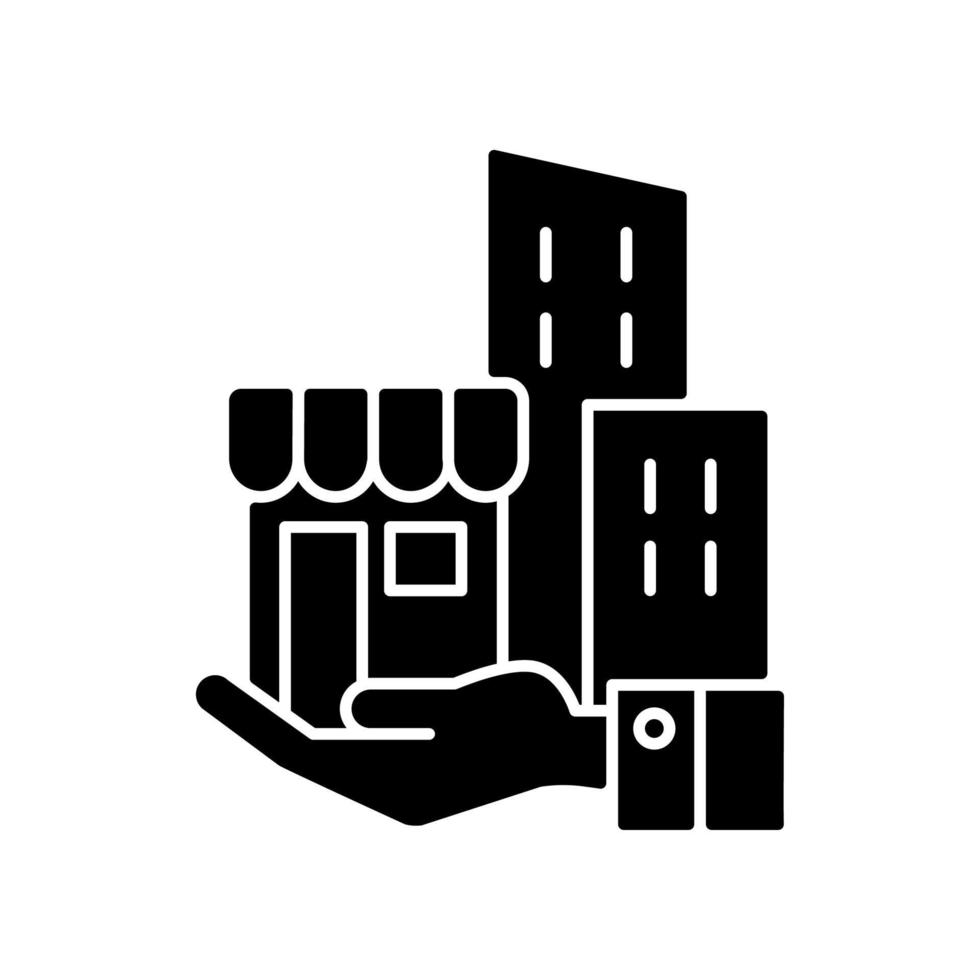 gebouw eigendom zwart glyph icoon vector