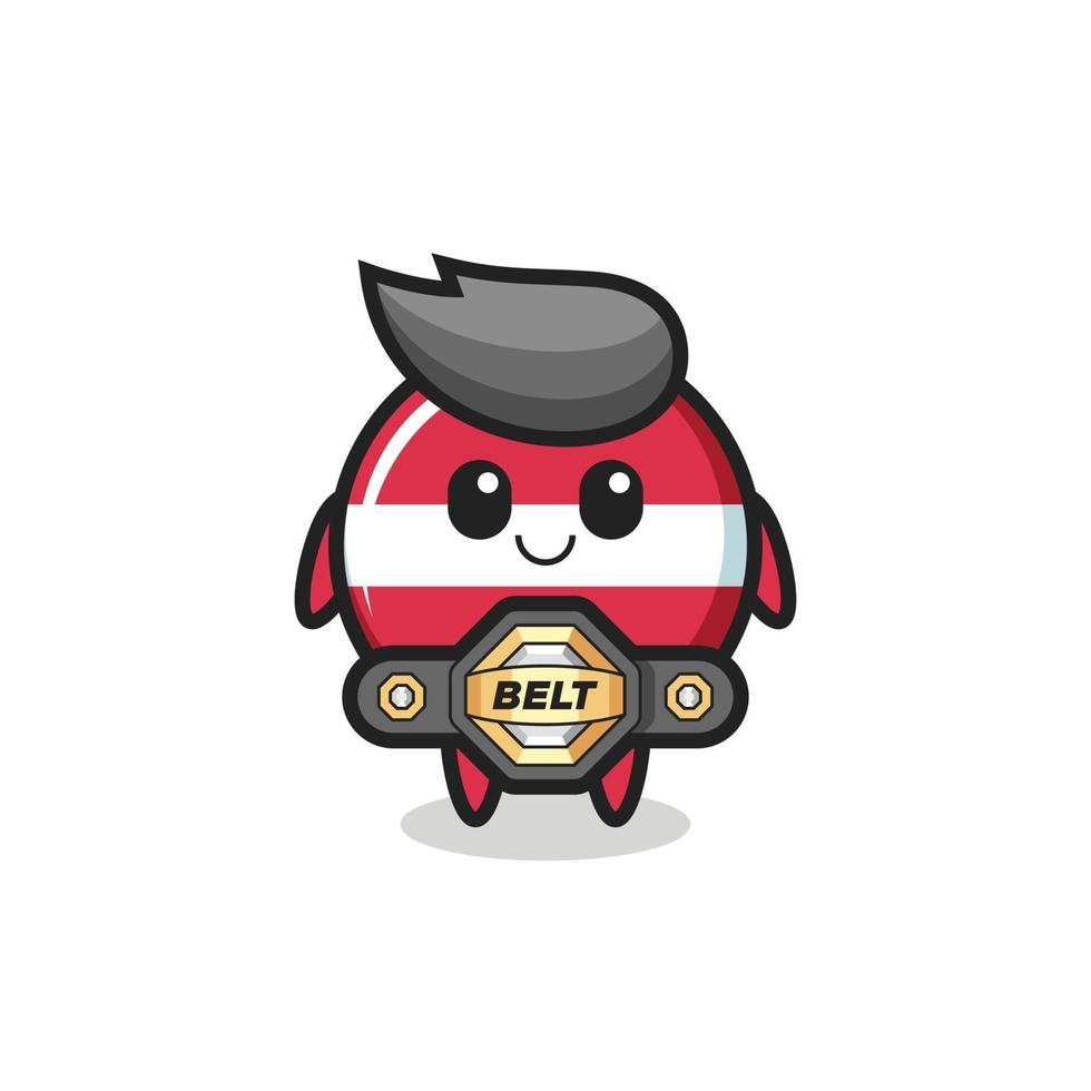 de mma fighter letland vlag badge mascotte met een riem vector