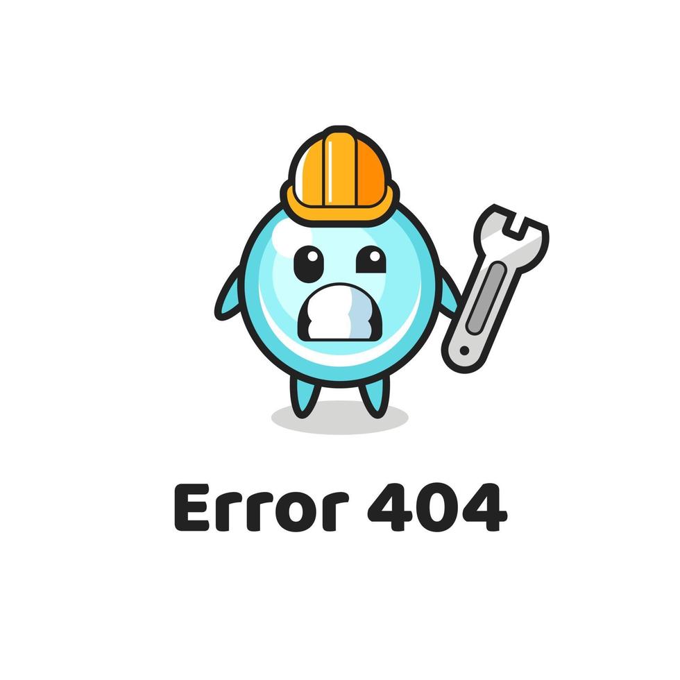 error 404 met de schattige bubbelmascotte vector