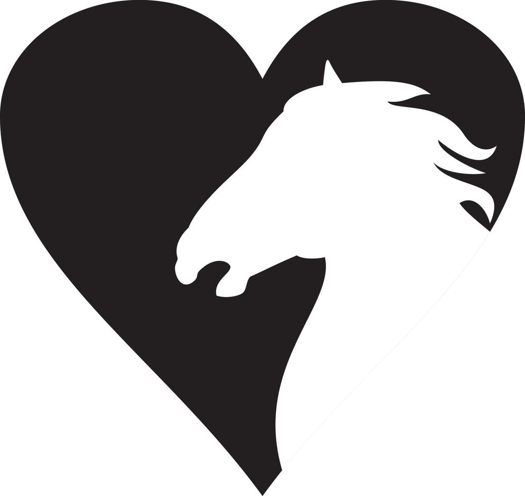 paard en hart vector