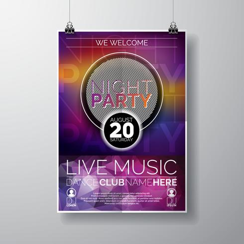 Night Party Flyer Design vector