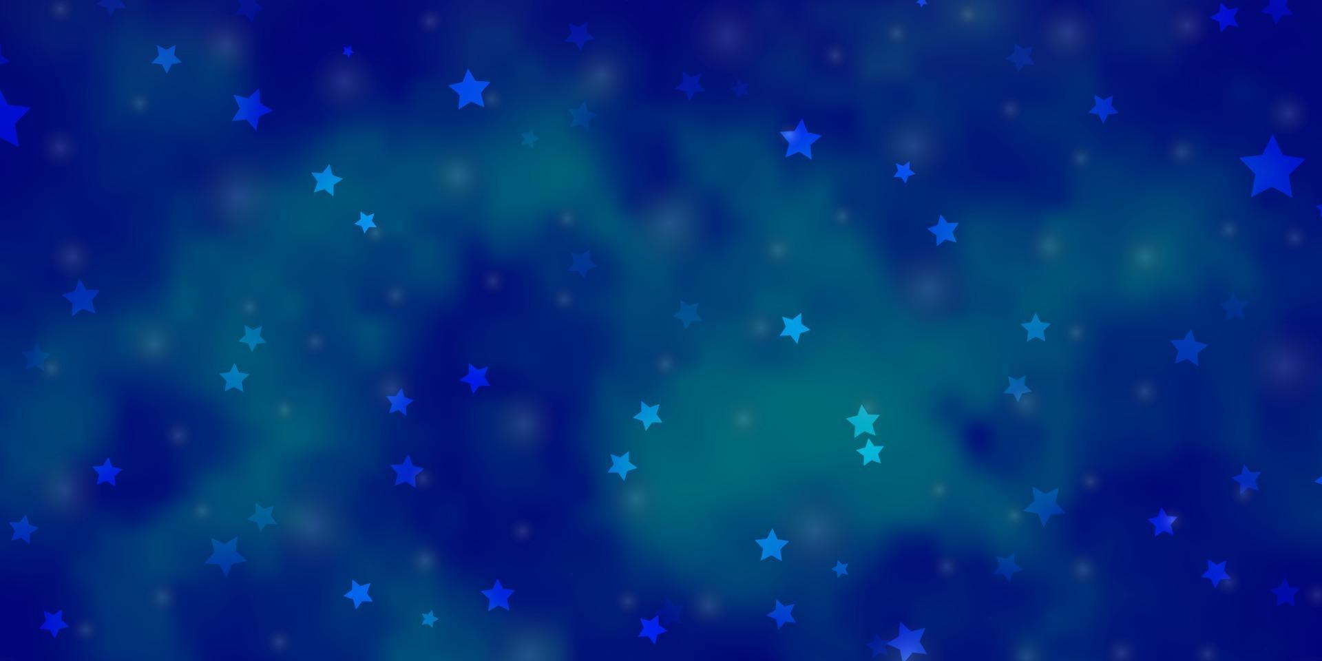 lichtblauwe vectorachtergrond met kleine en grote sterren. vector