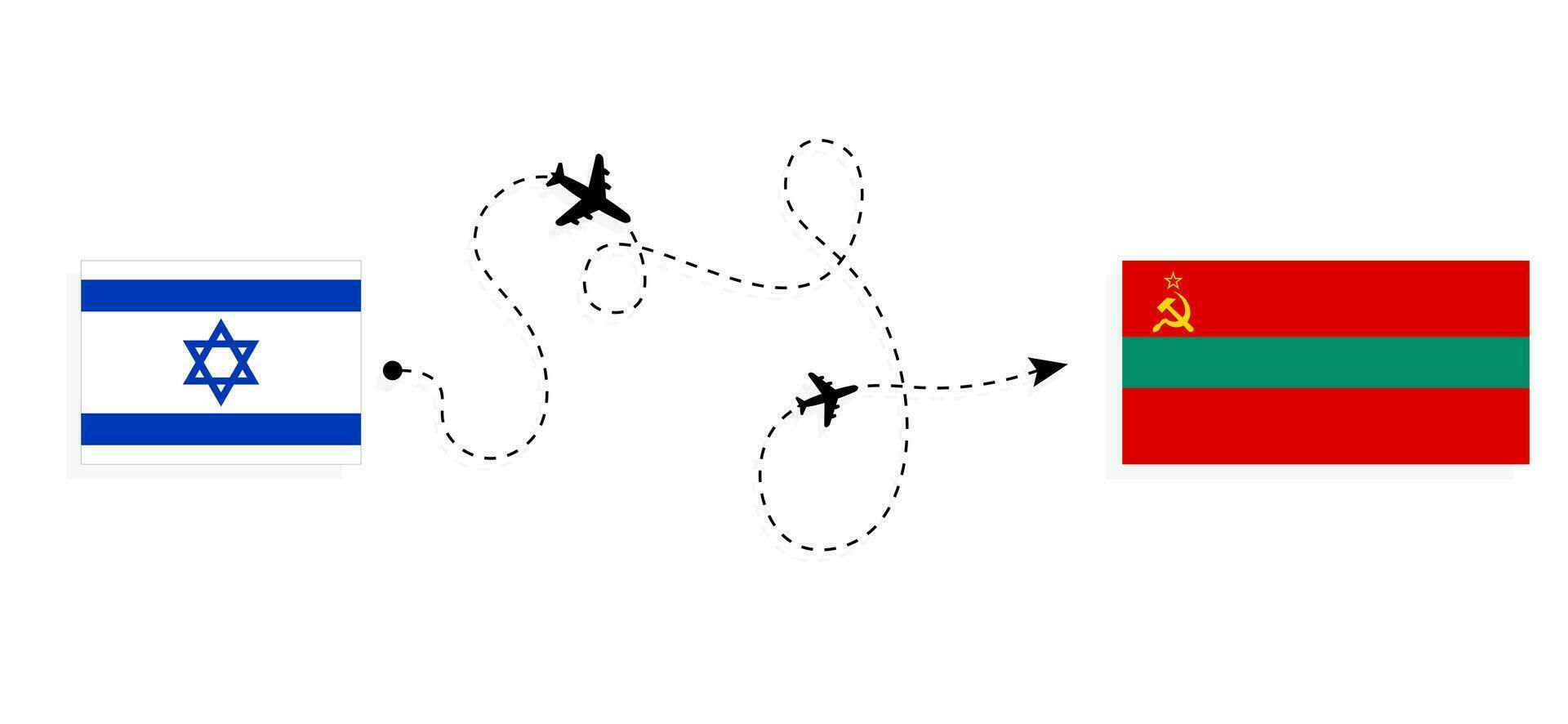 vlucht en reizen van Israël naar transnistria door passagier vliegtuig reizen concept vector