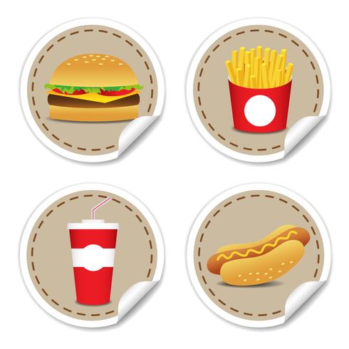 Fastfood set vector