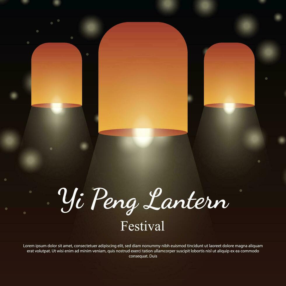yi peng lantaarn festival achtergrond. vector