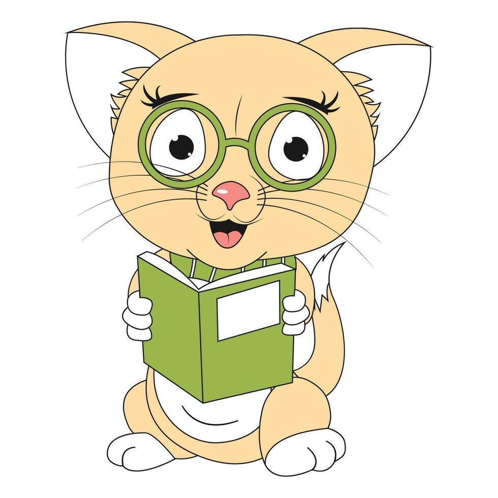 schattige kat dier cartoon illustratie vector