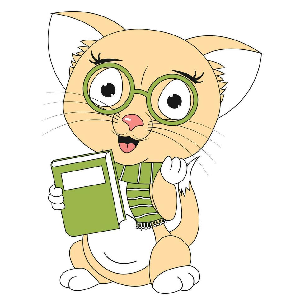 schattige kat dier cartoon illustratie vector