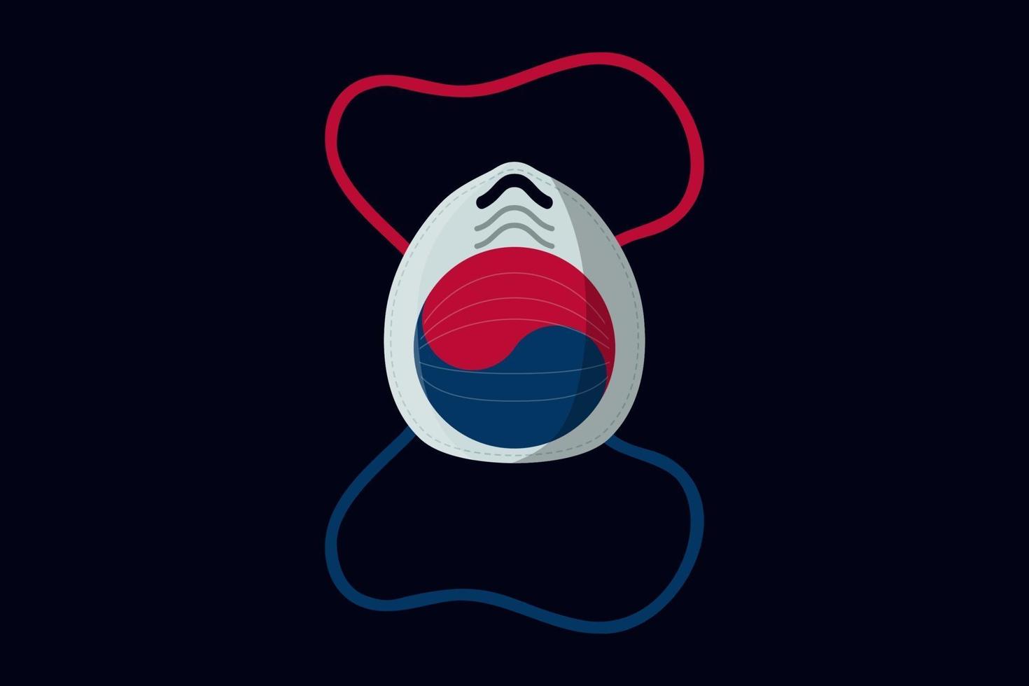 vectorafbeelding van chirurgisch masker met Zuid-Korea vlag concept. eps10. vector