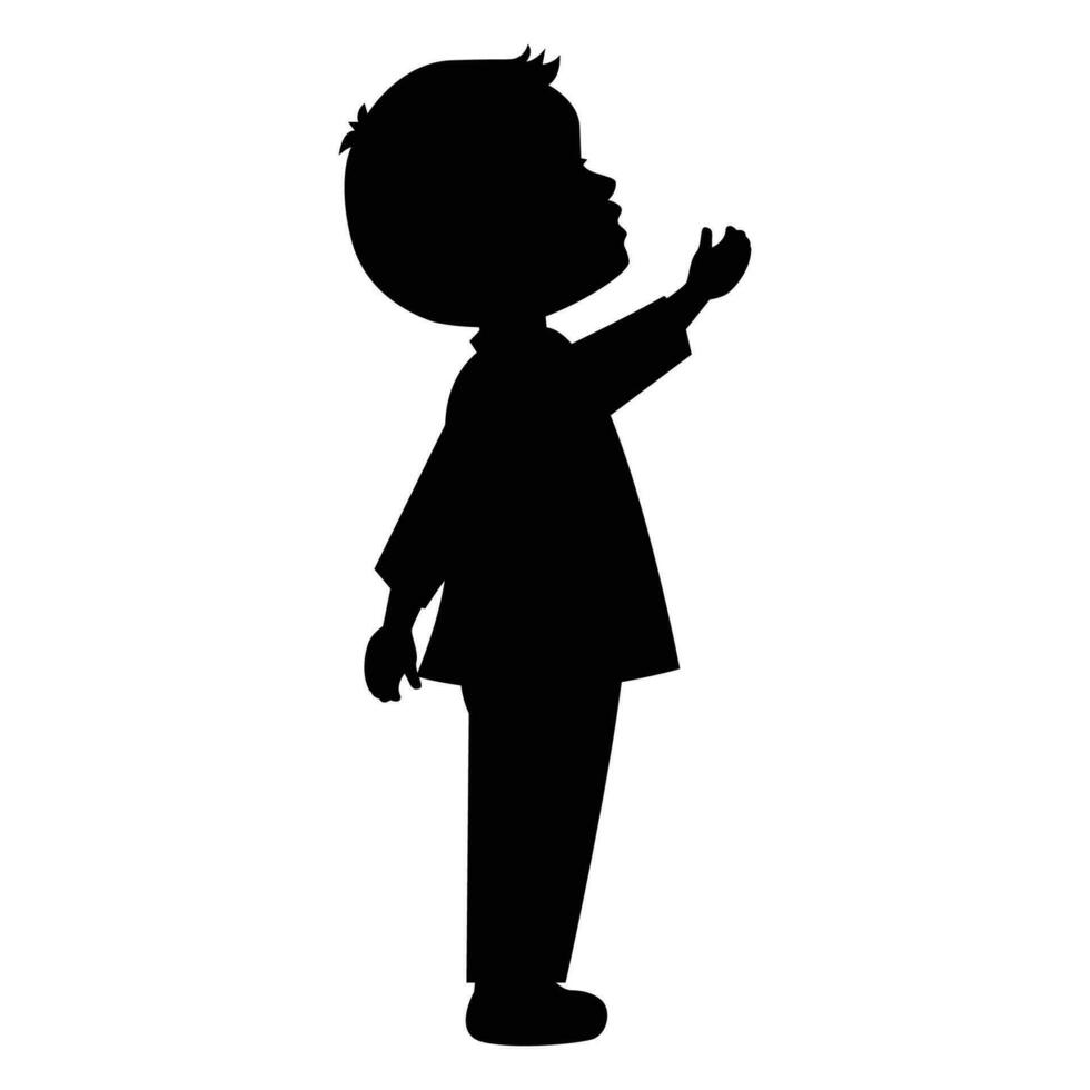 schattig weinig bpy silhouet vector