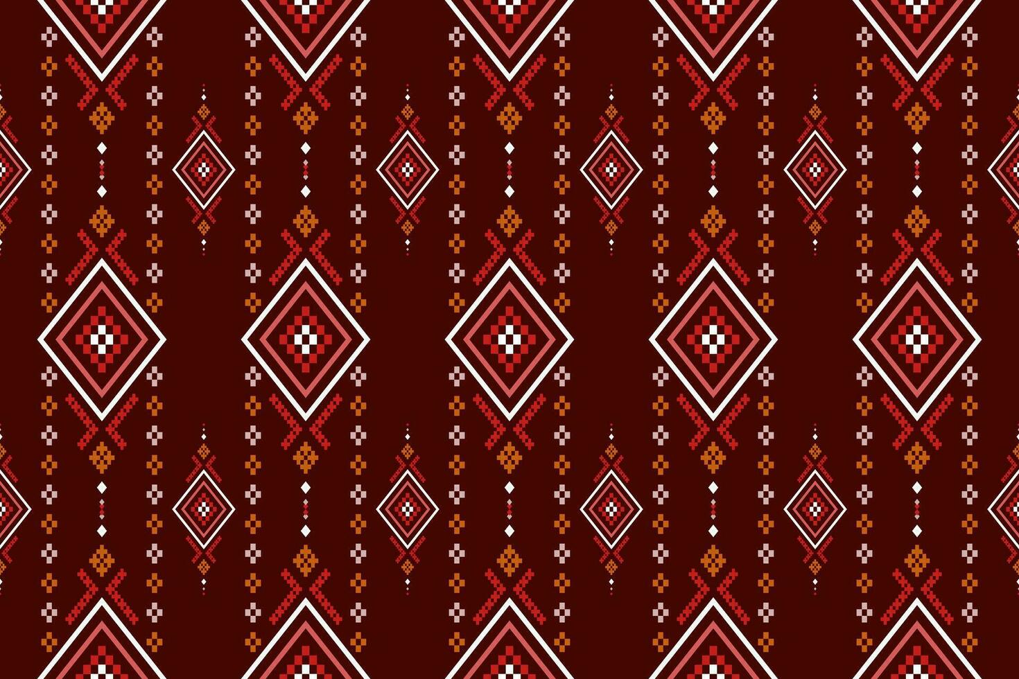 rood traditioneel etnisch patroon paisley bloem ikat achtergrond abstract aztec Afrikaanse Indonesisch Indisch naadloos patroon voor kleding stof afdrukken kleding jurk tapijt gordijnen en sarong vector