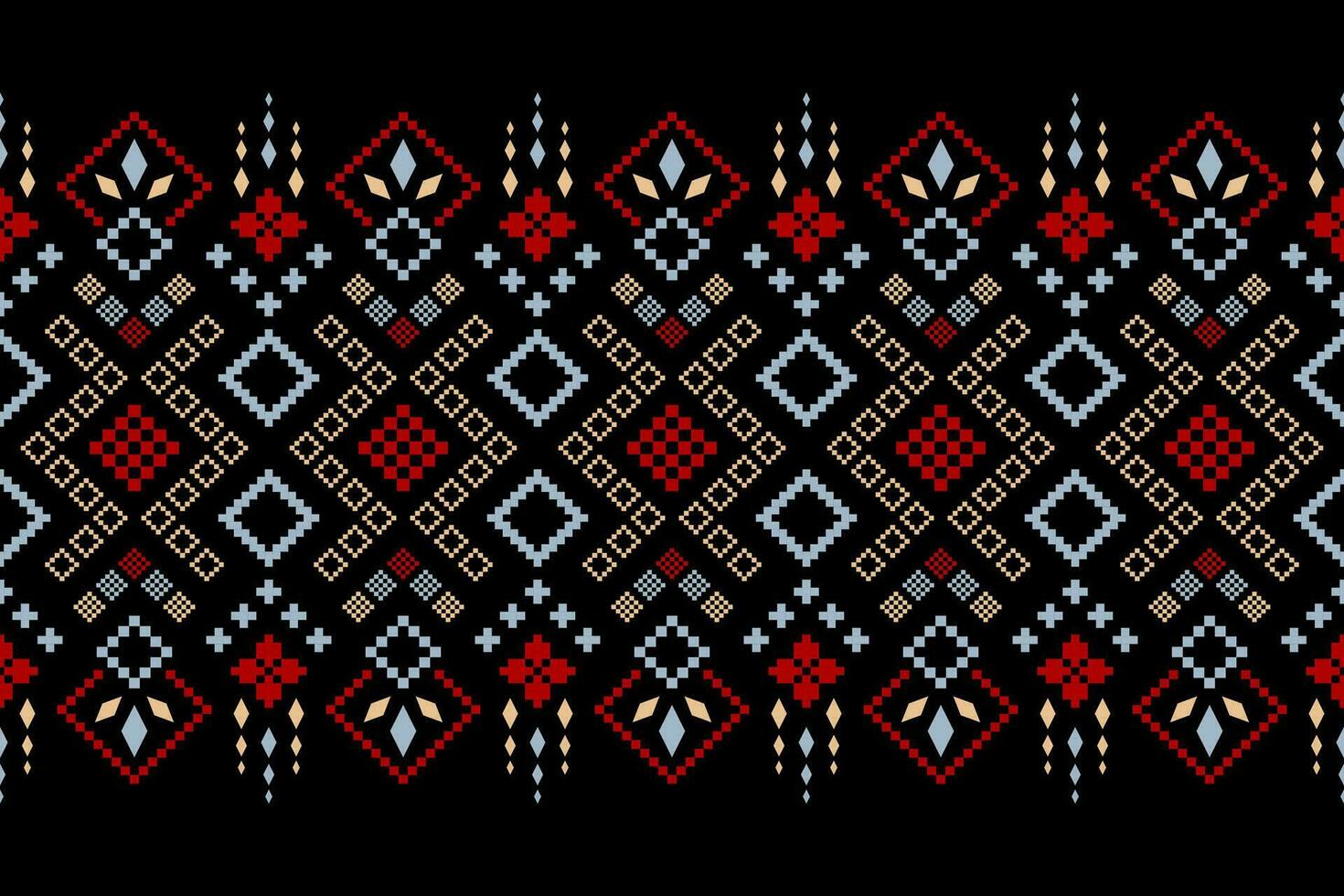 kruis steek kleurrijk meetkundig traditioneel etnisch patroon ikat naadloos patroon abstract ontwerp voor kleding stof afdrukken kleding jurk tapijt gordijnen en sarong aztec Afrikaanse Indisch Indonesisch vector