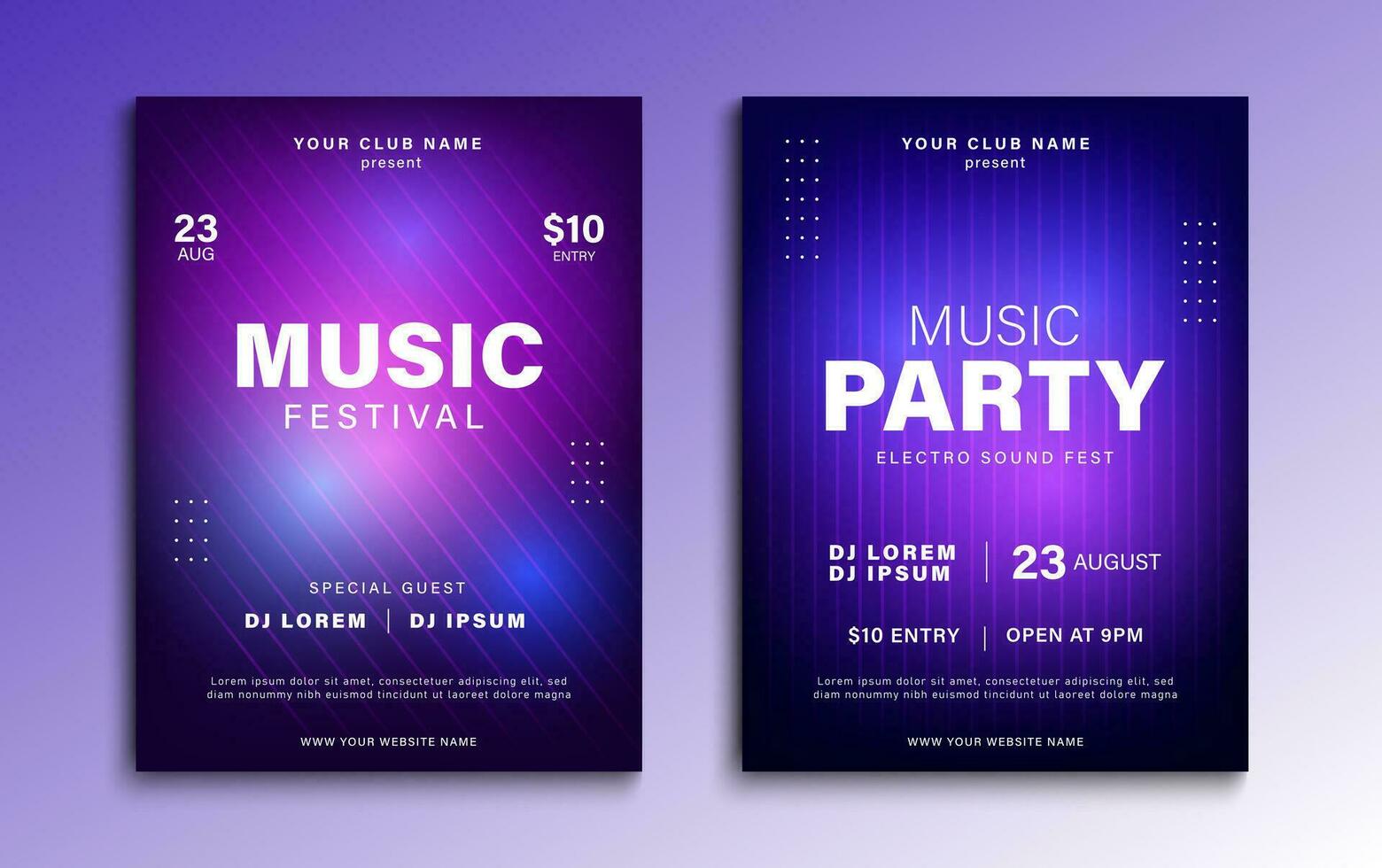 muziek- poster. partij uitnodiging, muziek- festival, evenement folder sjabloon. vector illustratie