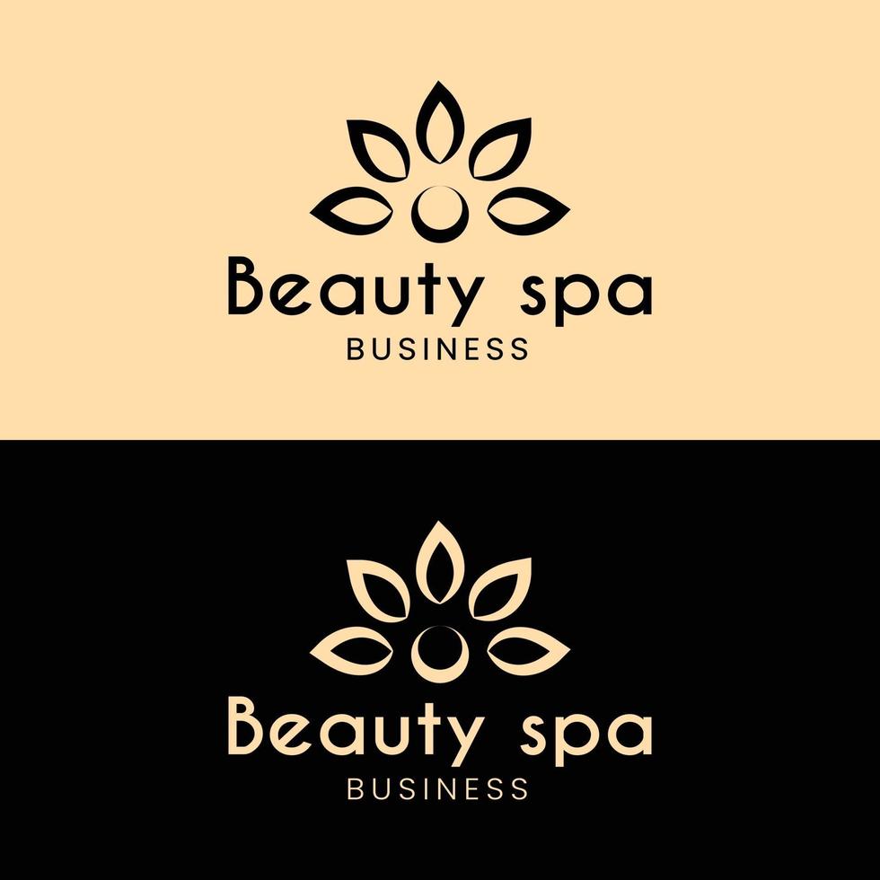 abstracte bloemblaadjes voor beauty spa logo ontwerpsjabloon vector