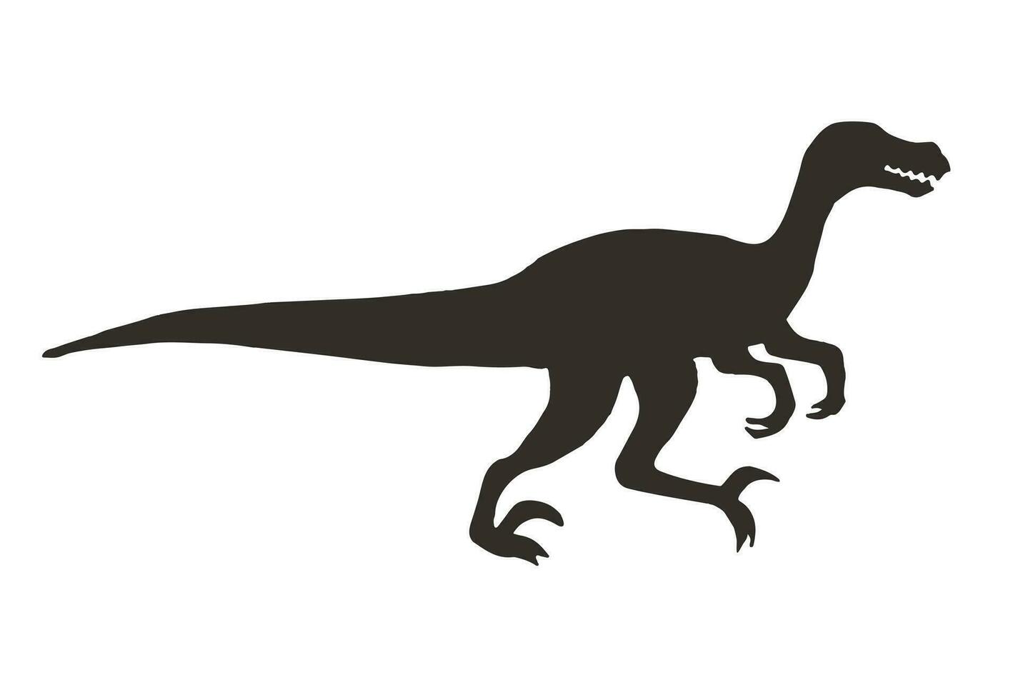 vector zwart velociraptor dinosaurus silhouet