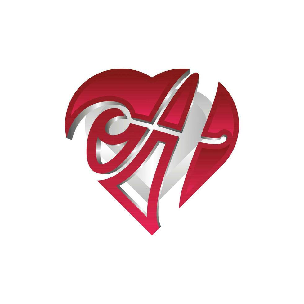 brief een met liefde logo ontwerp sjabloon, vector illustratie Aan een wit achtergrond.
