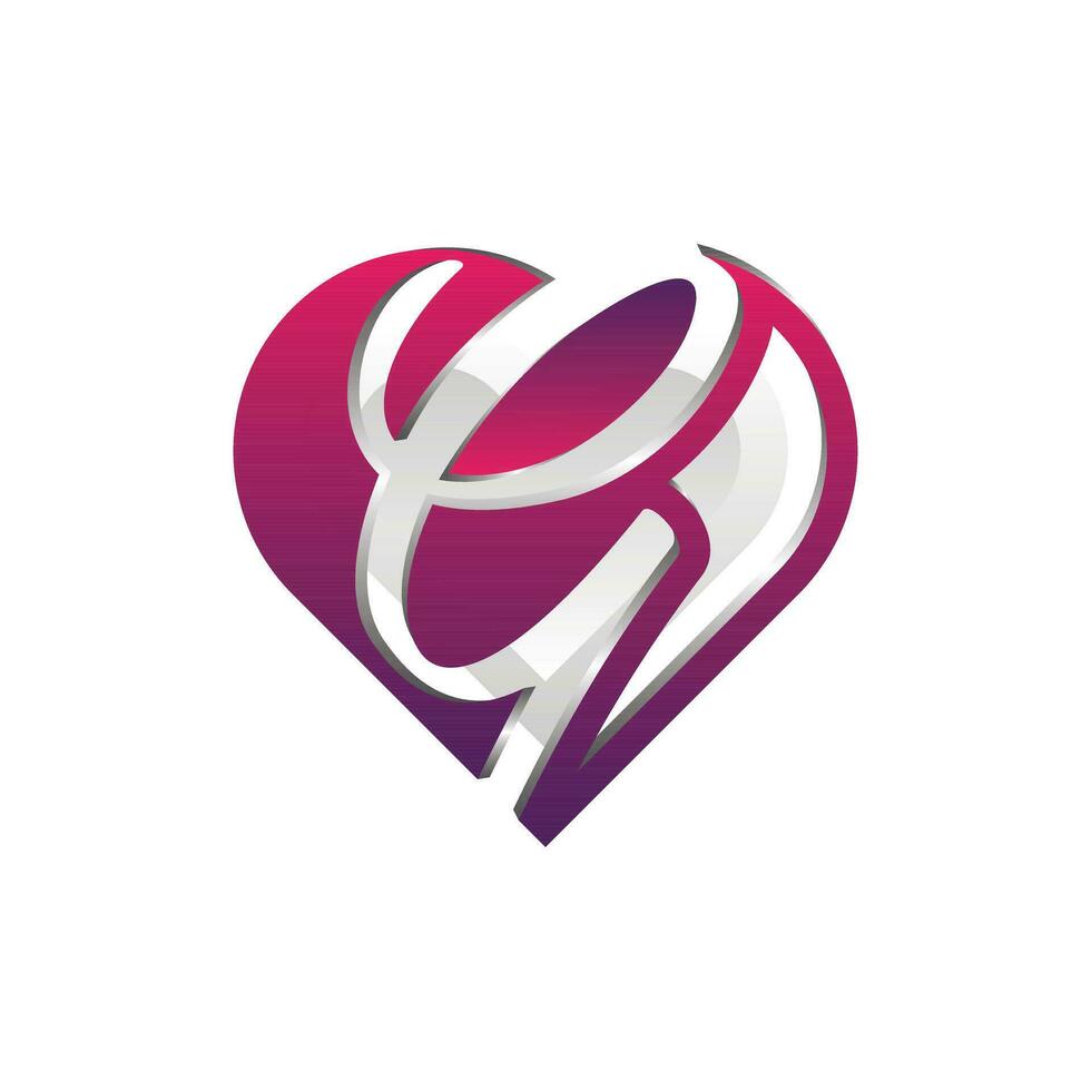brief g met liefde logo ontwerp sjabloon, vector illustratie Aan een wit achtergrond.