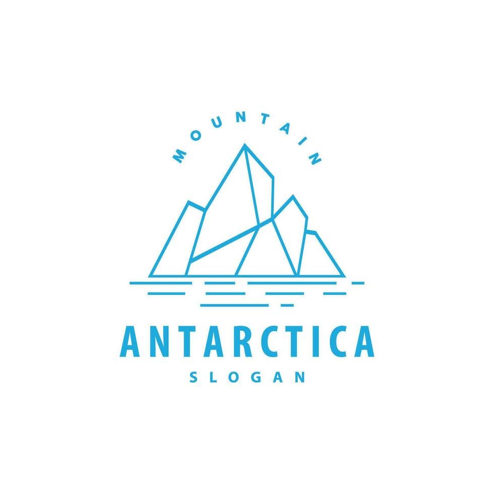 antarctisch verkoudheid berg ijsberg logo ontwerp, gemakkelijk vector sjabloon symbool illustratie