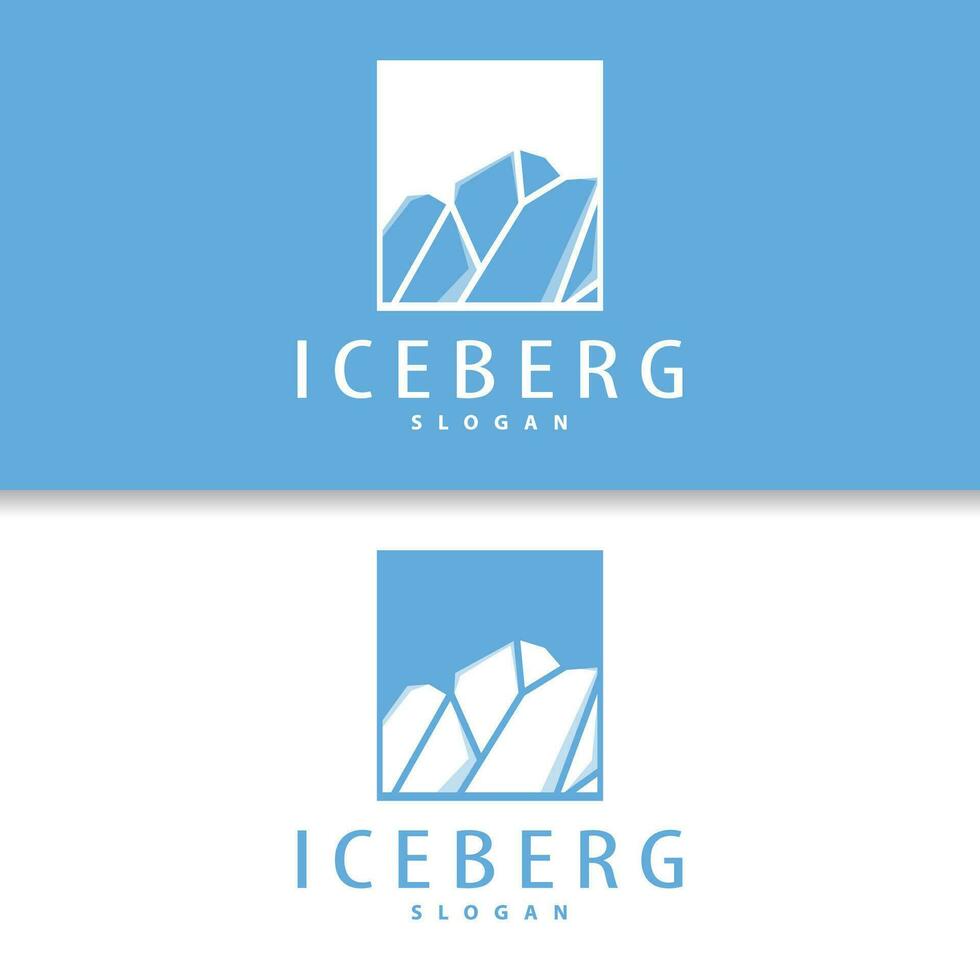 antarctisch verkoudheid berg ijsberg logo ontwerp, gemakkelijk vector sjabloon symbool illustratie
