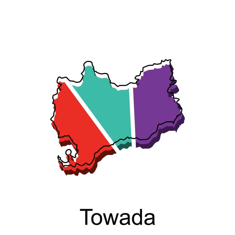 kaart stad van towada ontwerp, hoog gedetailleerd vector kaart - Japan vector ontwerp sjabloon