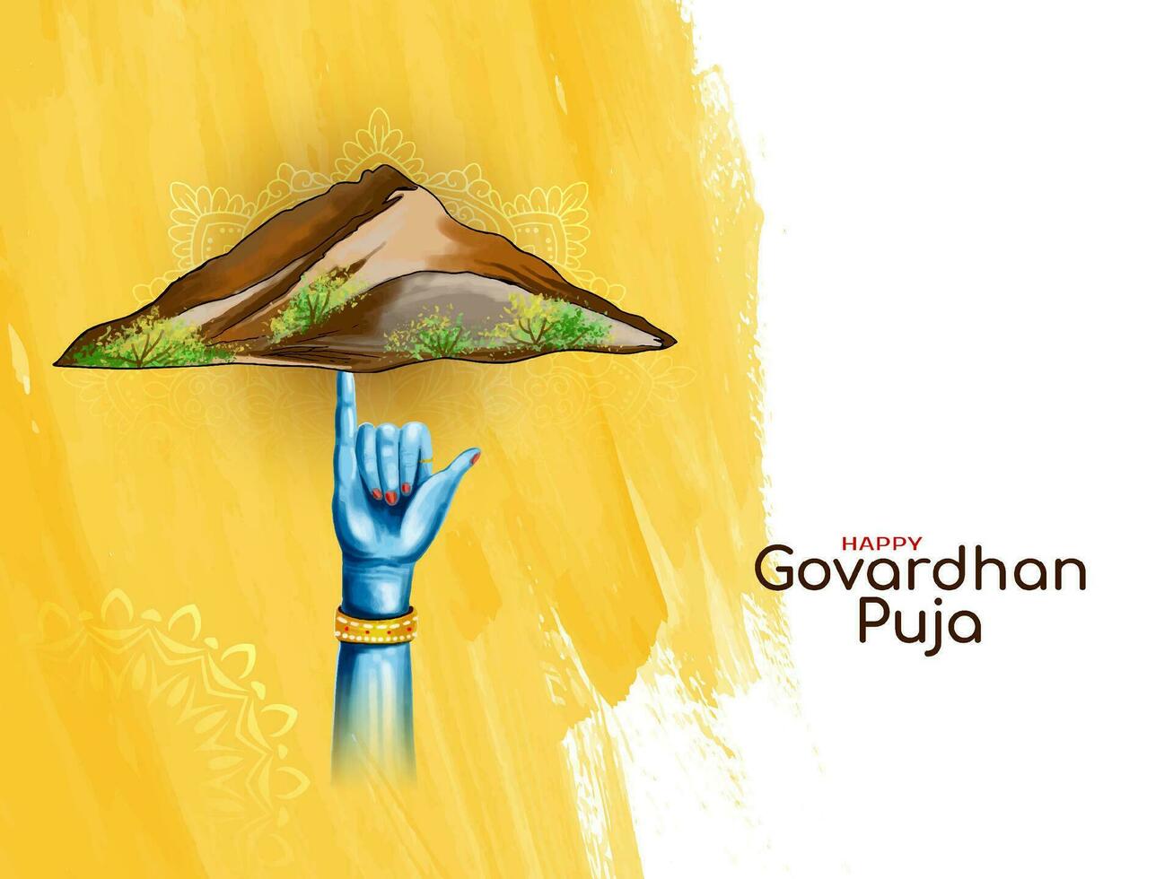 gelukkig govardhan puja traditioneel Hindoe Indisch festival achtergrond vector