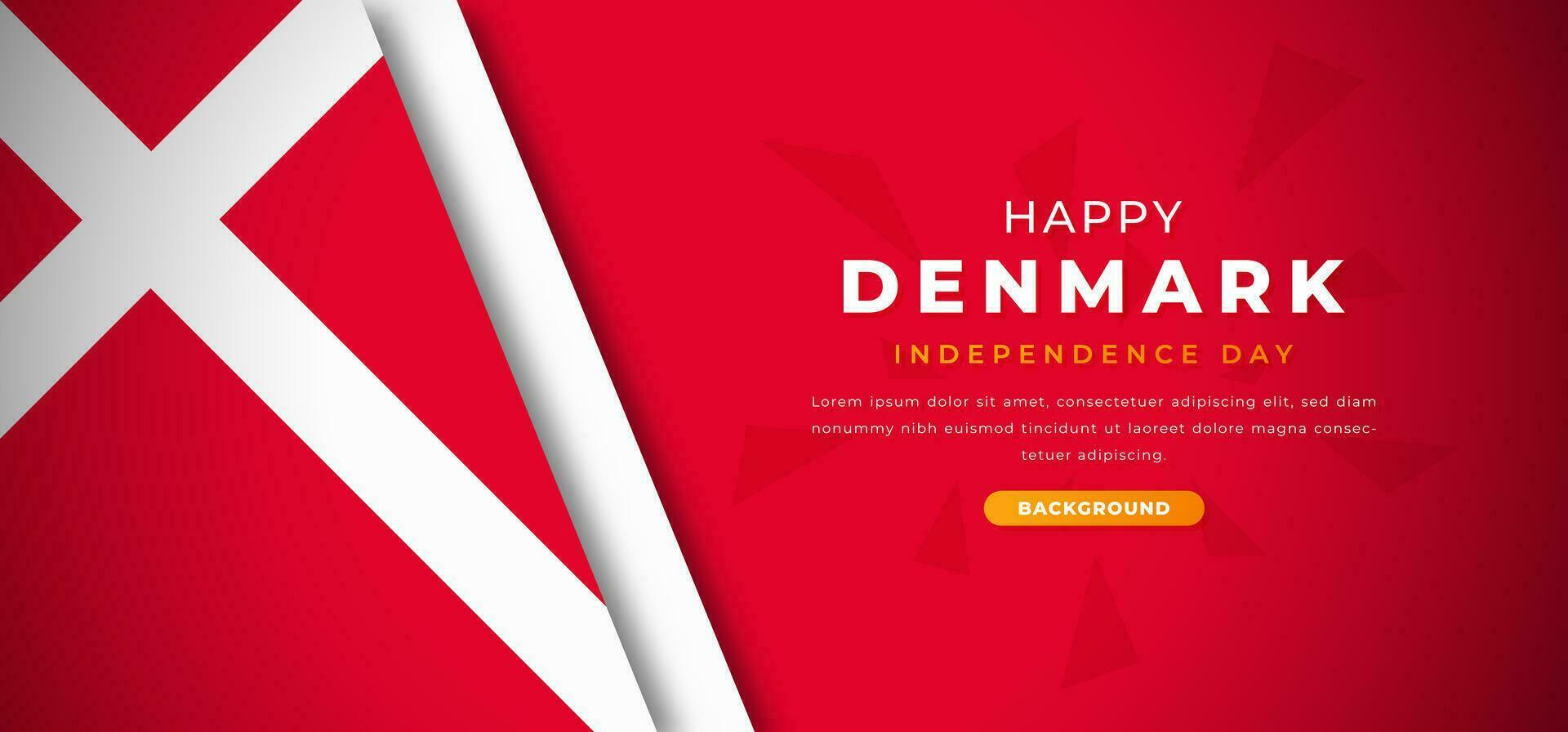 gelukkig Denemarken onafhankelijkheid dag ontwerp papier besnoeiing vormen achtergrond illustratie voor poster, banier, reclame, groet kaart vector