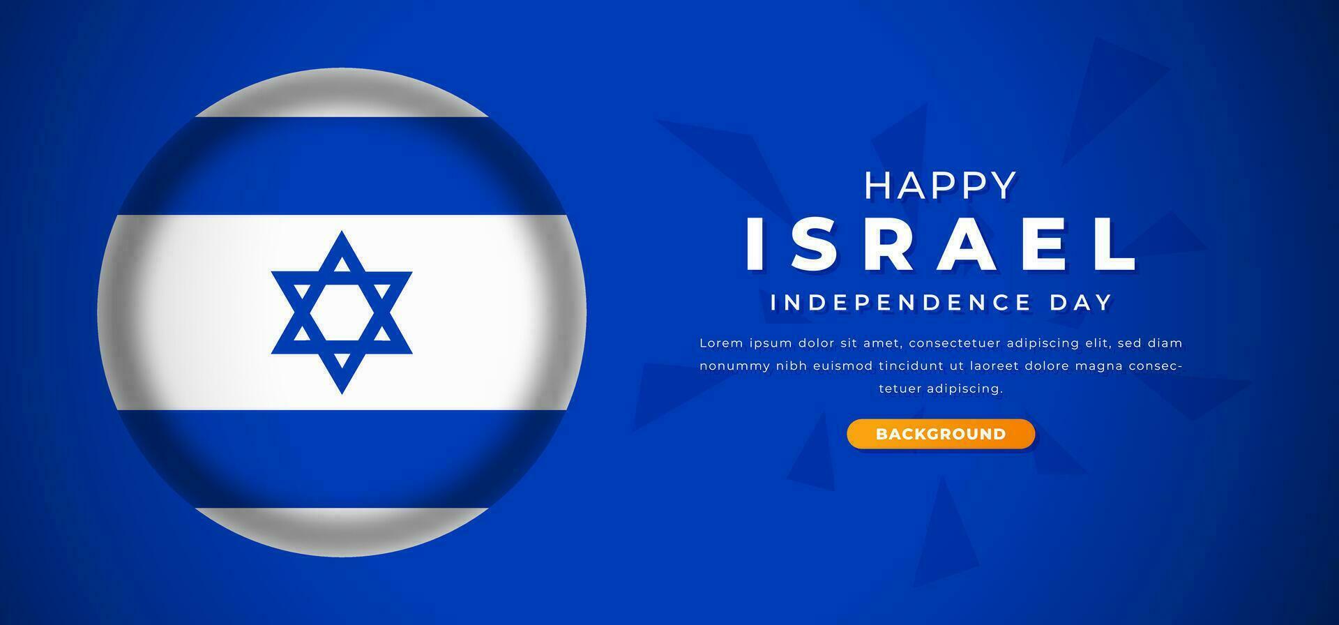gelukkig Israël onafhankelijkheid dag ontwerp papier besnoeiing vormen achtergrond illustratie voor poster, banier, reclame, groet kaart vector