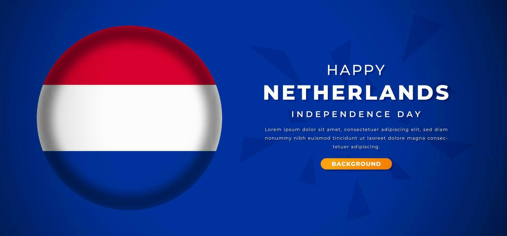 gelukkig Nederland onafhankelijkheid dag ontwerp papier besnoeiing vormen achtergrond illustratie voor poster, banier, reclame, groet kaart vector