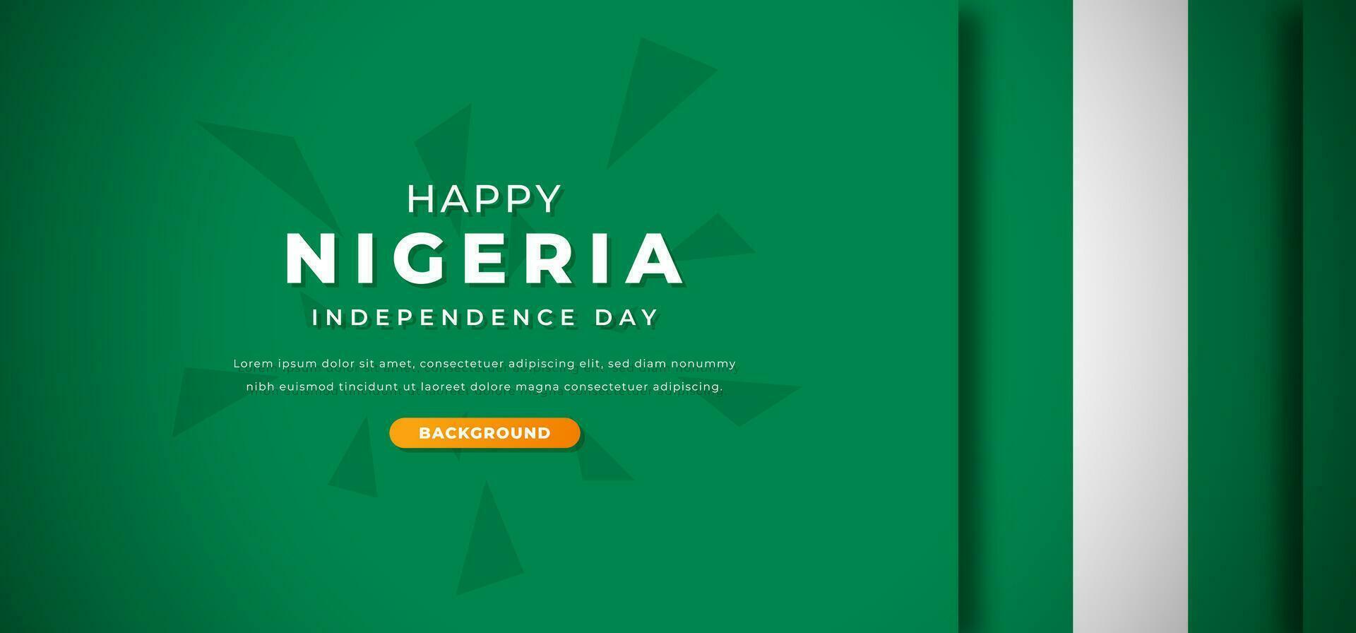 gelukkig Nigeria onafhankelijkheid dag ontwerp papier besnoeiing vormen achtergrond illustratie voor poster, banier, reclame, groet kaart vector