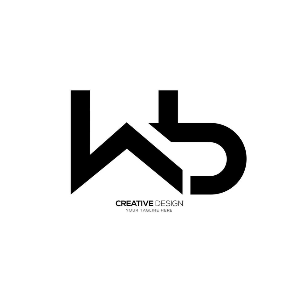 brief wb creatief eerste kleine letters typografie monogram logo ontwerp concept vector