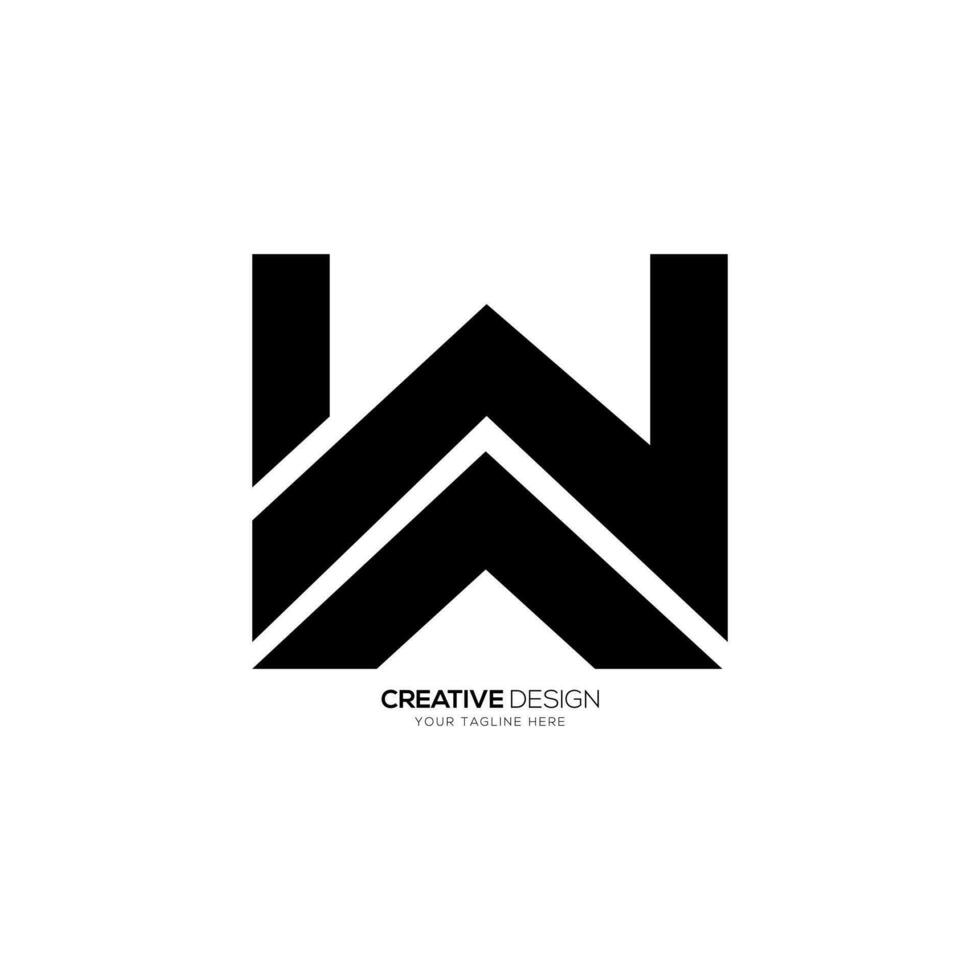 brief wa of aw eerste modern vlak abstract monogram logo ontwerp idee vector