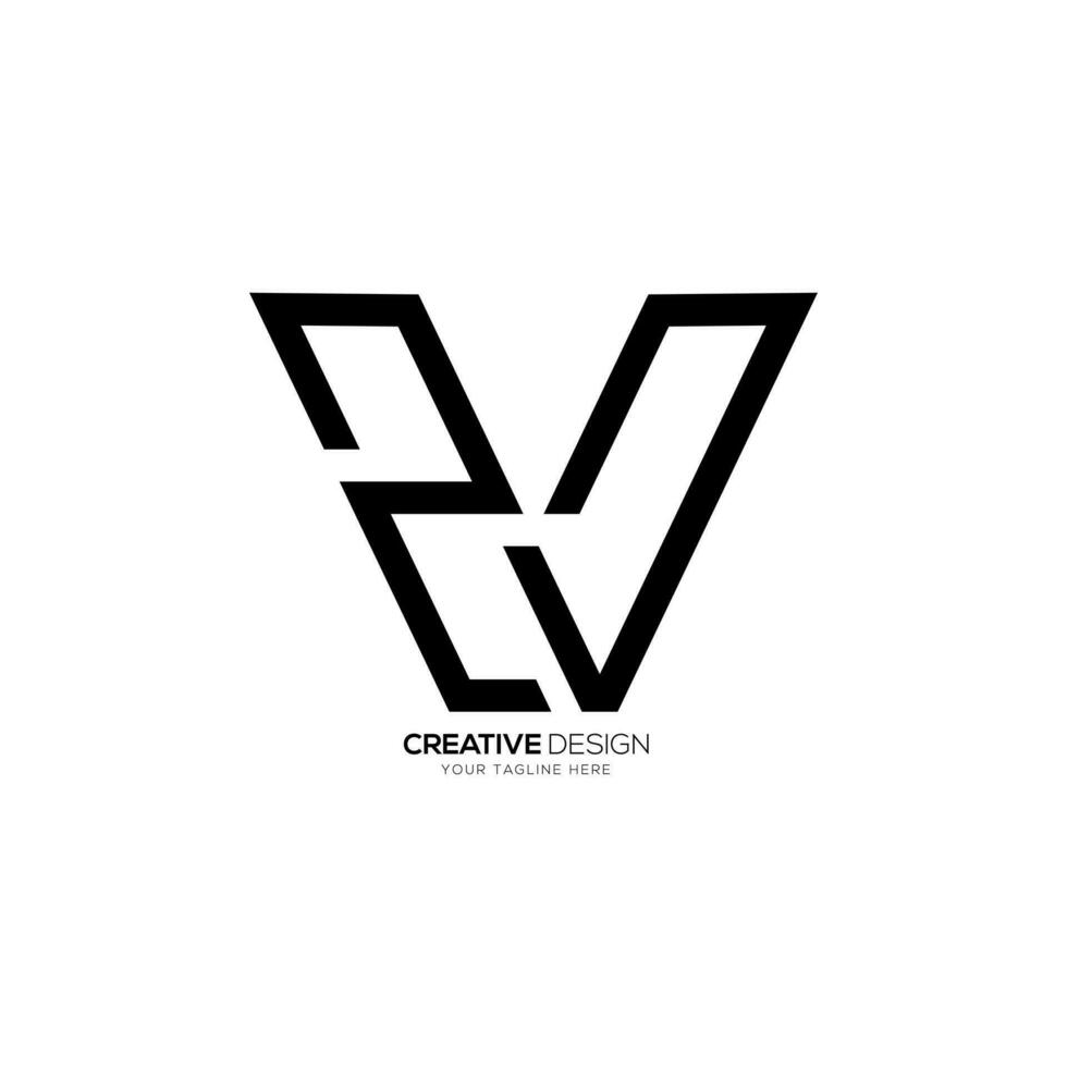 brief zv creatief lijn kunst monogram logo ontwerp idee vector