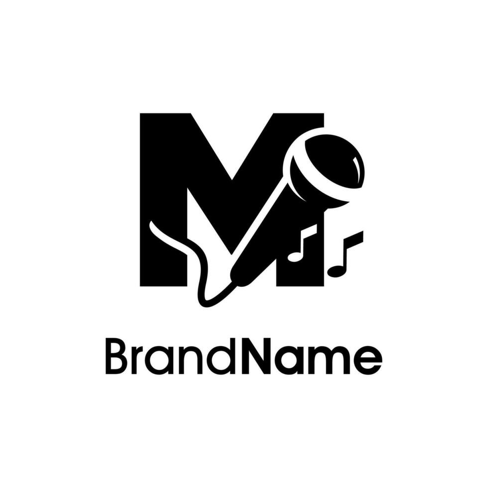modern eerste m muziek- logo vector