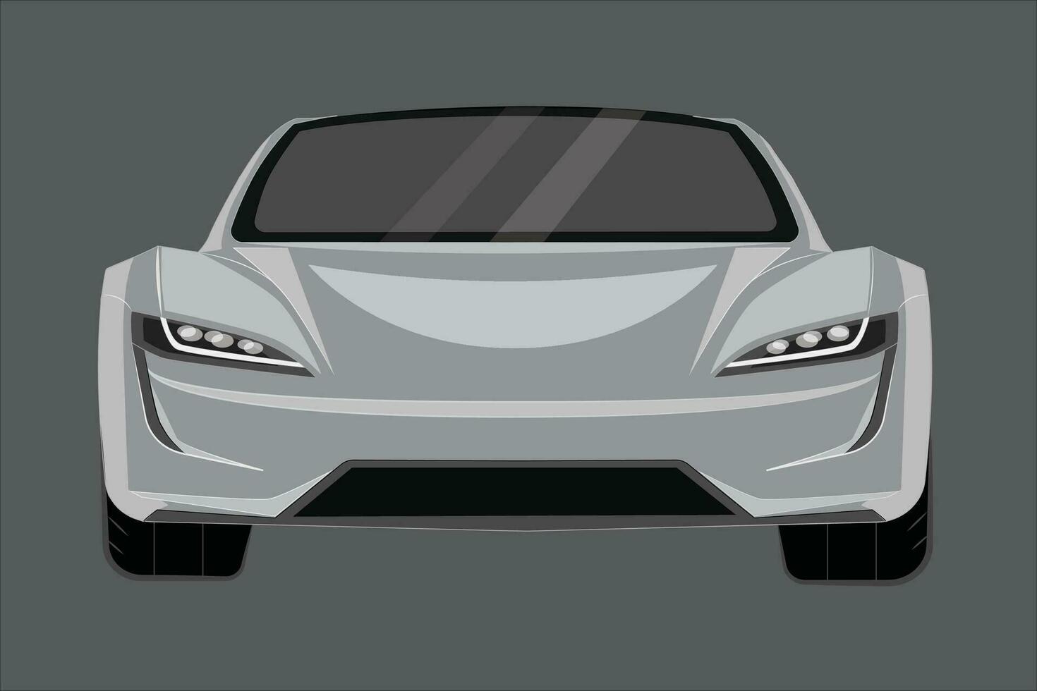 nieuw grijs vector elektrisch sport voorkant auto illustratie.