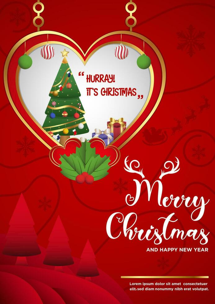 poster sjabloon vector vrolijk Kerstmis en gelukkig nieuw jaar