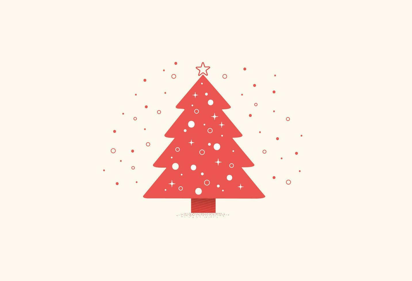 minimaal rood Kerstmis boom vector illustratie