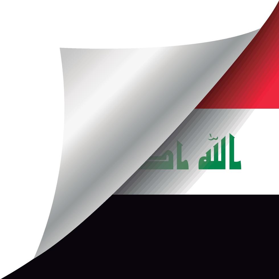 Irak vlag met gekrulde hoek vector