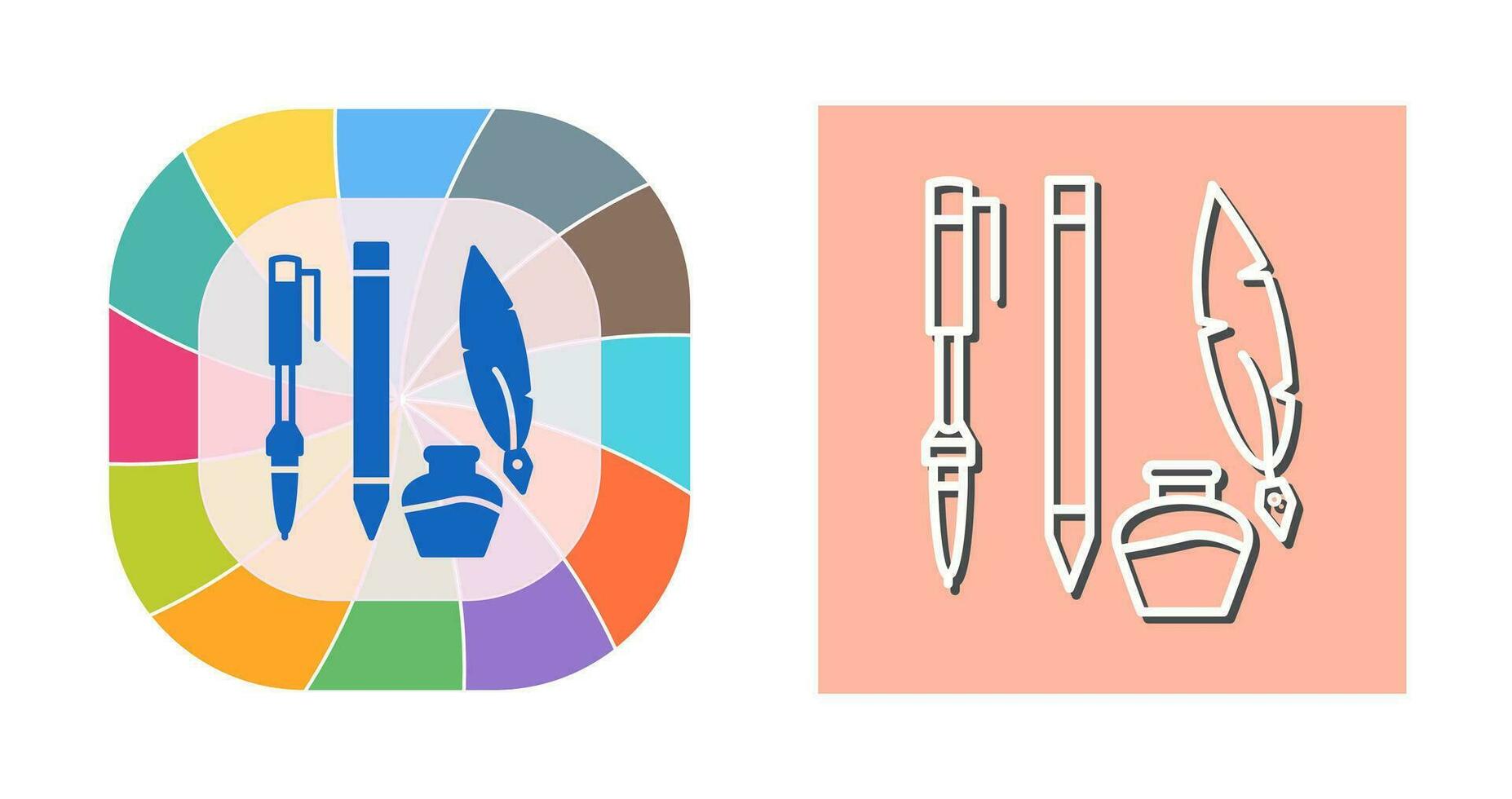 uniek schrijven uitrusting vector icoon