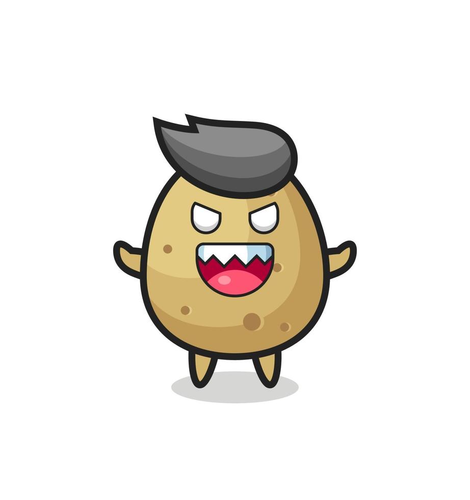 illustratie van kwaad aardappel mascotte karakter vector