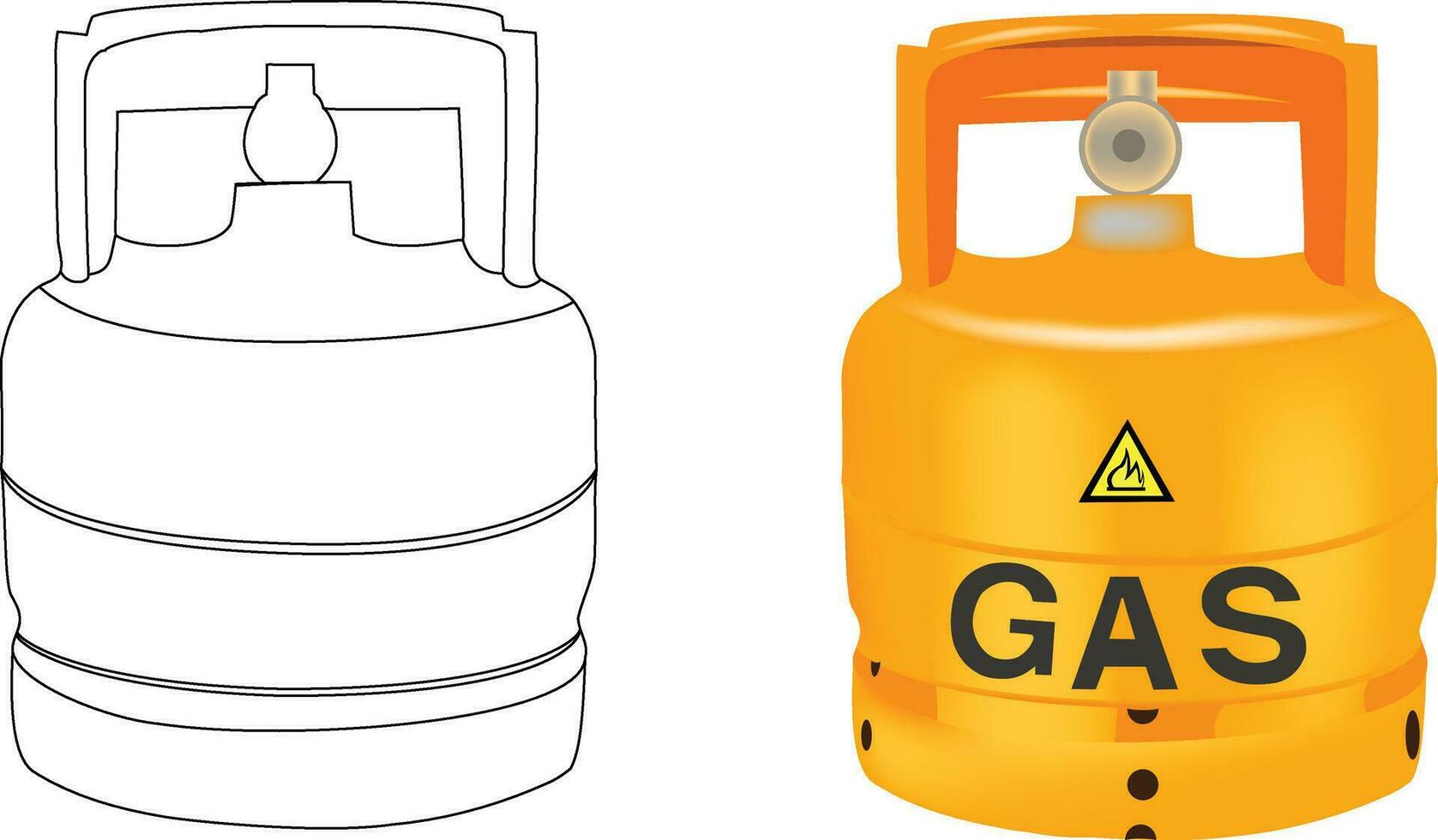 gas- cilinder voor camping en camper vector