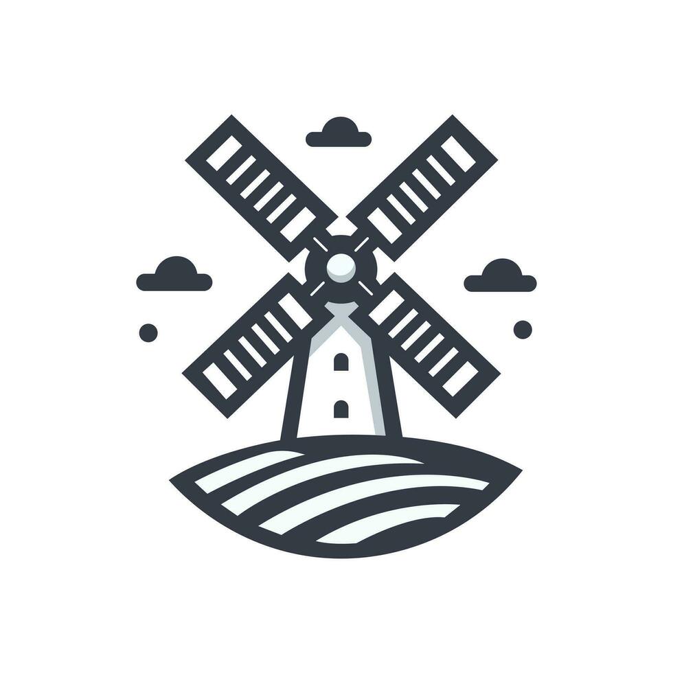windmolen icoon logo. vector illustratie ontwerp sjabloon.