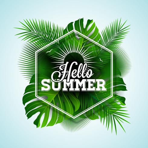 Hallo zomer typografische illustratie vector